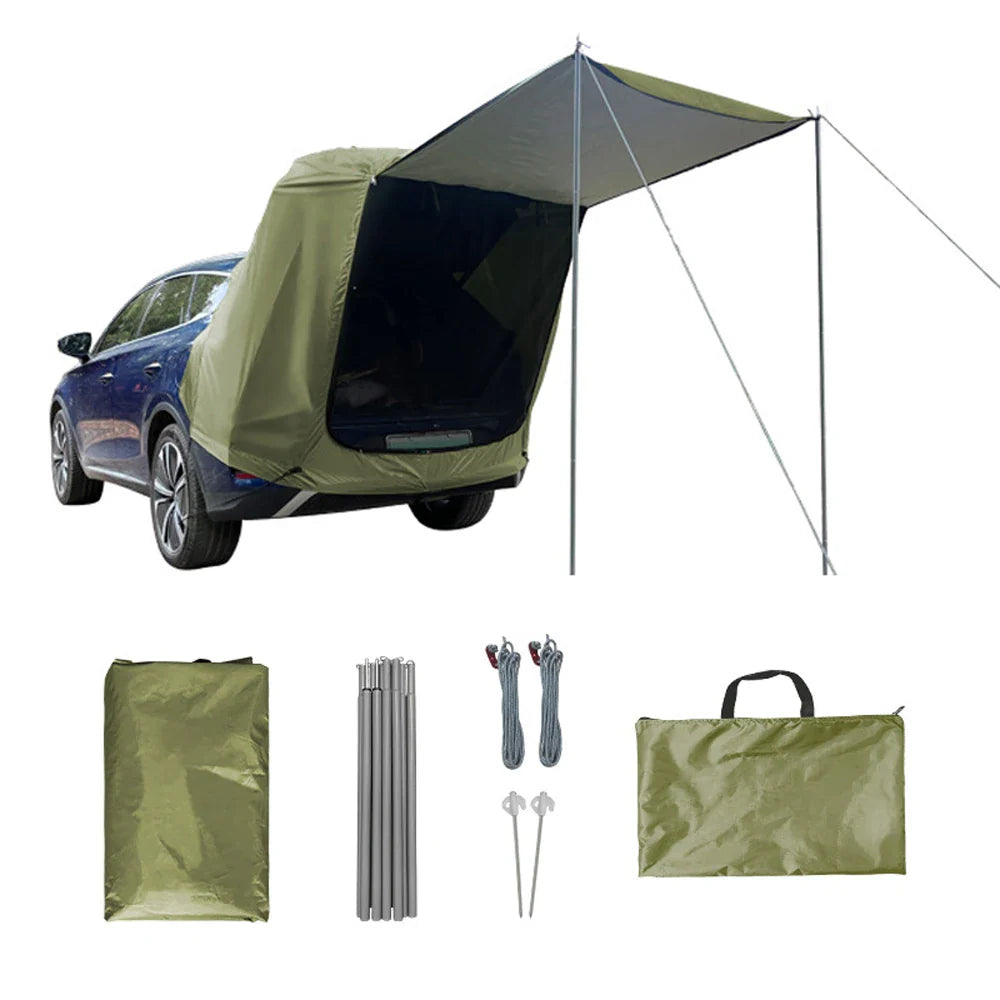 Outdoor Car Rear Tent With Canopy Rainproof For Picnics