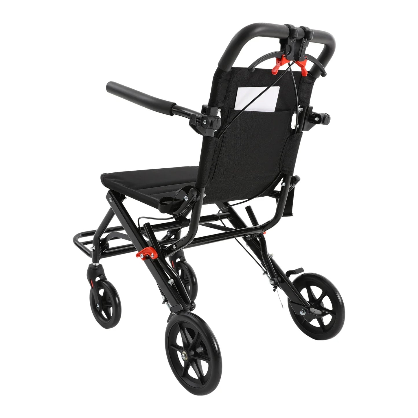 Foldable Transport Wheelchair With Handbrake For Adults Portable Mobility Chair