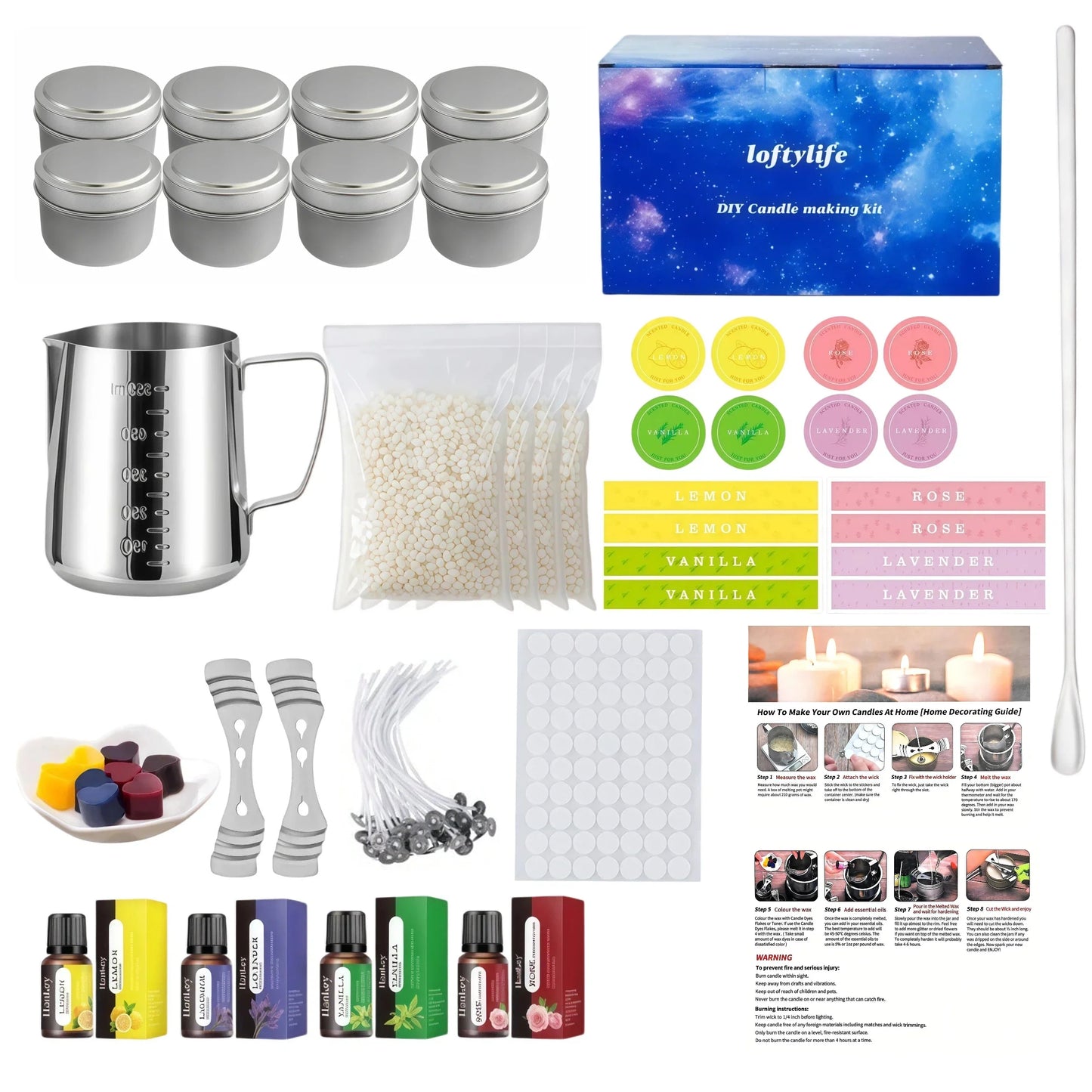 Loftylife Candle Making Kit With Beeswax And Essential Oils