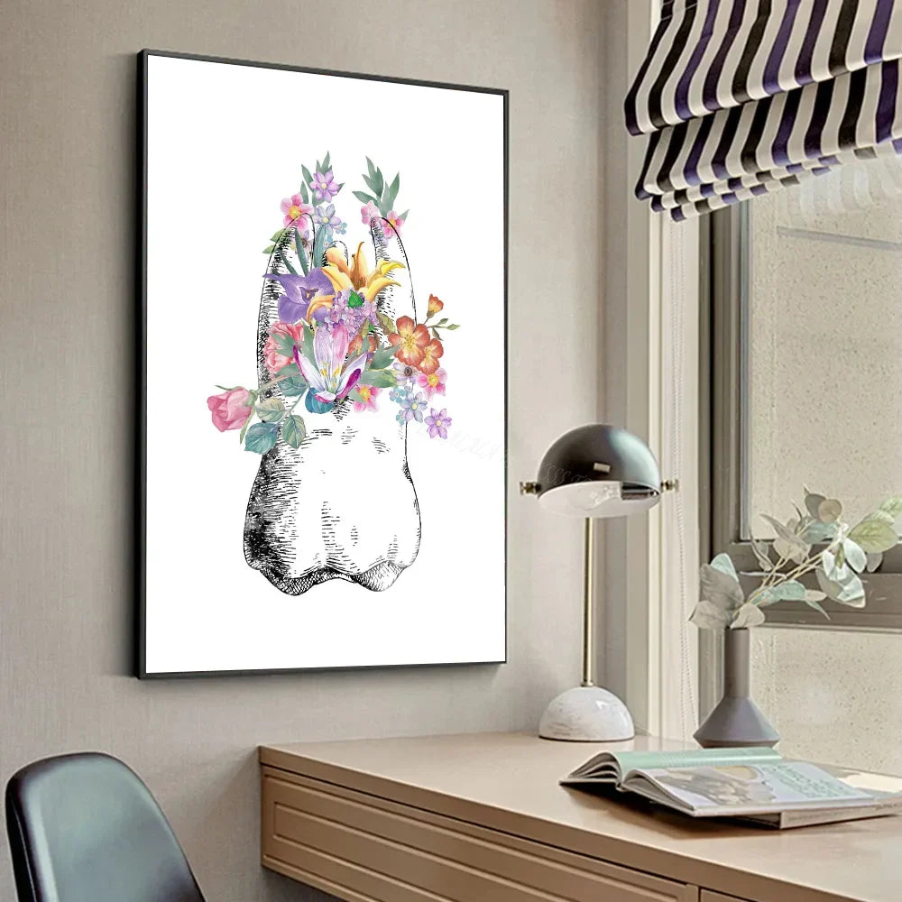 Anatomy Human Teeth Art Posters Teeth Row Teeth Illustra Poster HD Posters Home Room Bar Cafe Decor Art Wall Painting Picture