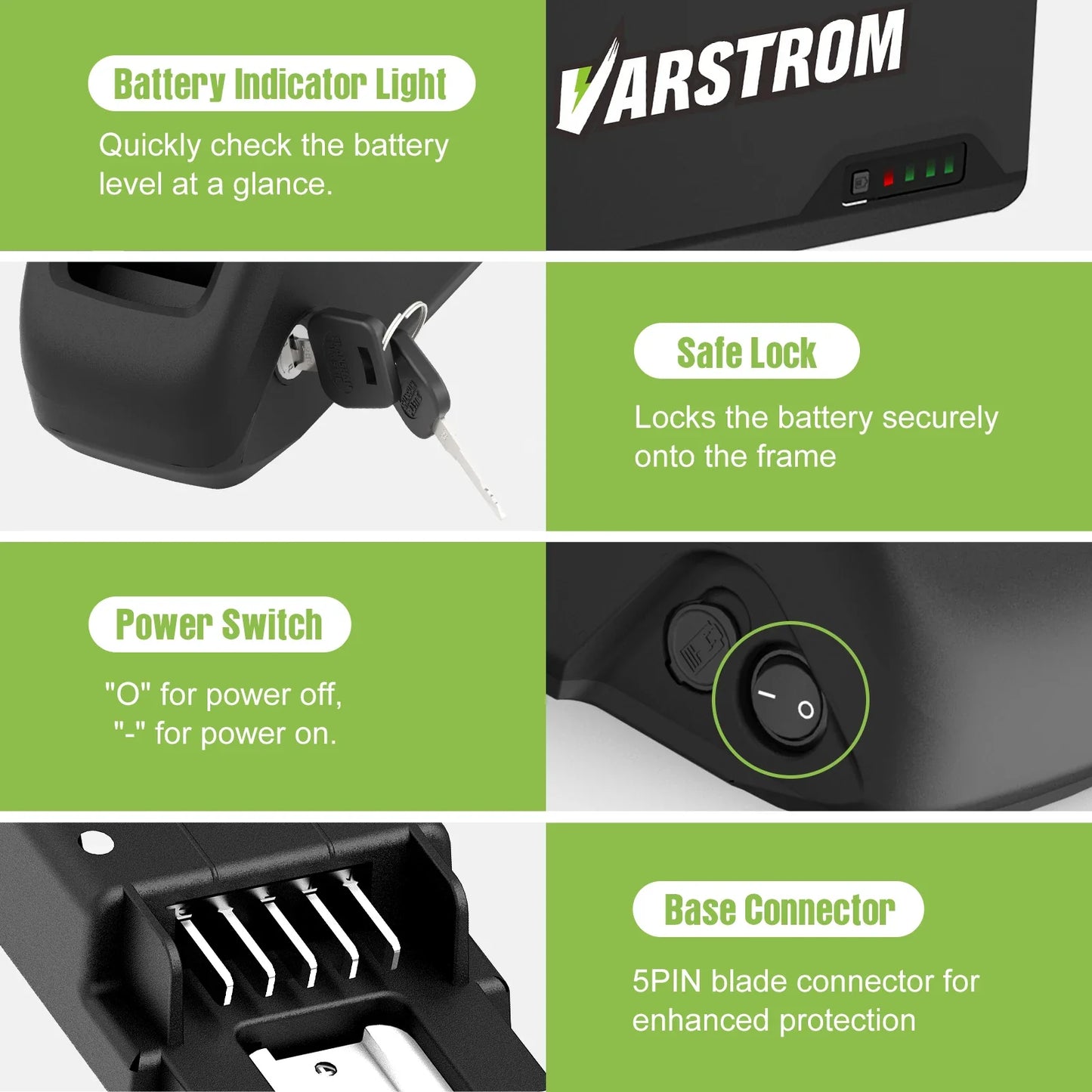 Varstrom Ebike Battery 48V 20Ah 40A BMS Downtube Pack