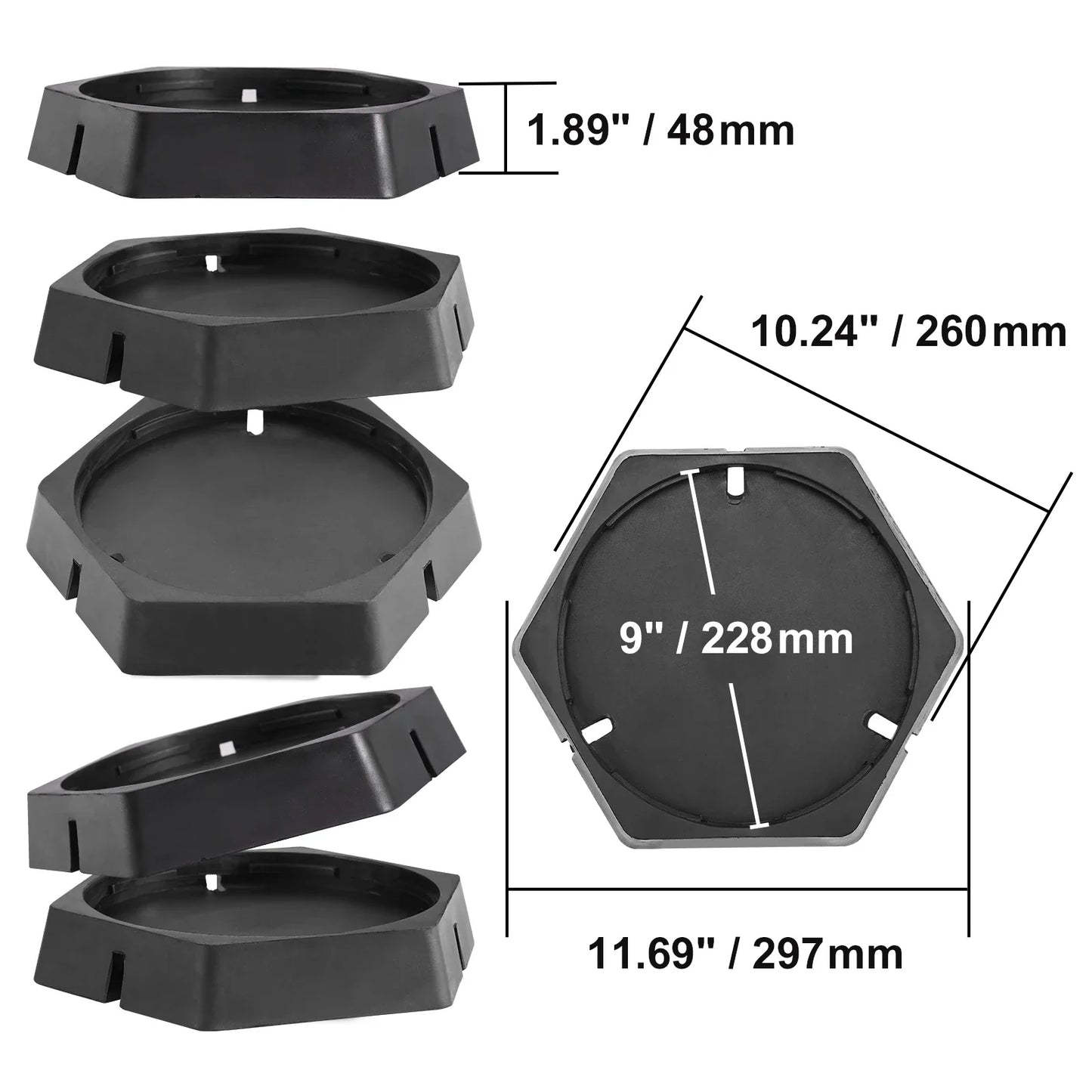 SucceBuy RV Leveling Pads Round Landing Feet Jack Stabilizers Rubber