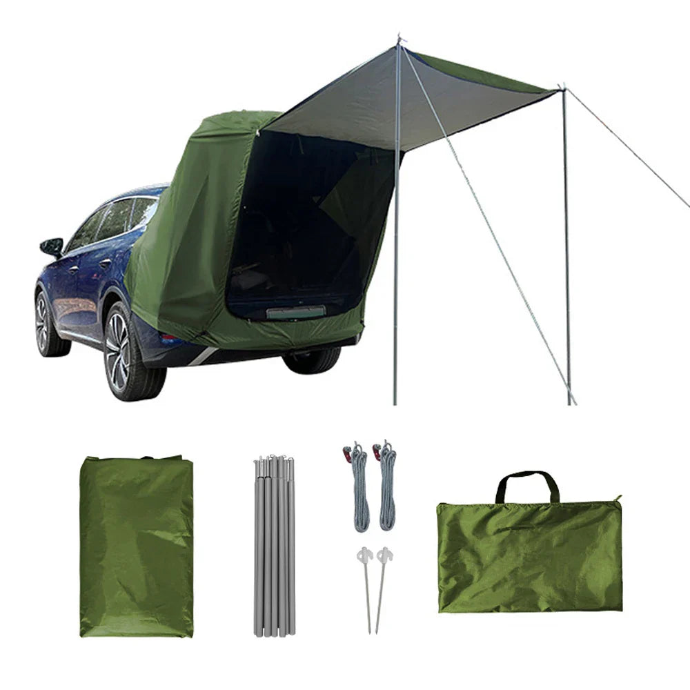 Outdoor Car Rear Tent With Canopy Rainproof For Picnics