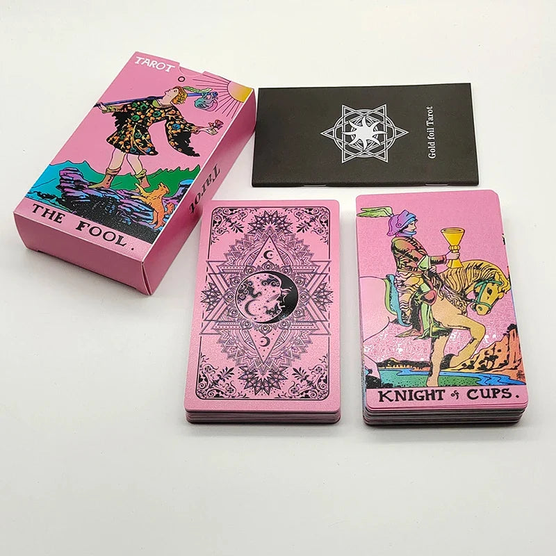 Without Gold Waterproof Plastic Tarot Cards With Manual PVC Board Game Astrologic Oracle Deck For Beginners