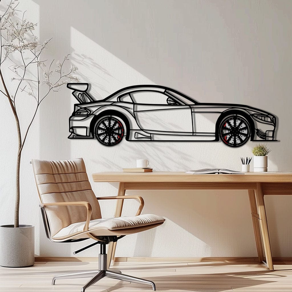 BMW Z4 E89 Metal Car Wall Art with Rotating Wheels - Modern Roadster Silhouette Decor - Interactive Automotive Wall Art - KAFMEKA113