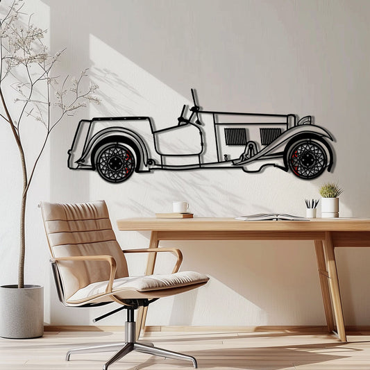 Vintage Classic Car Metal Wall Art with Rotating Wheels - Antique Roadster Silhouette Decor - Interactive Automotive Wall Art - KAFMEKA117