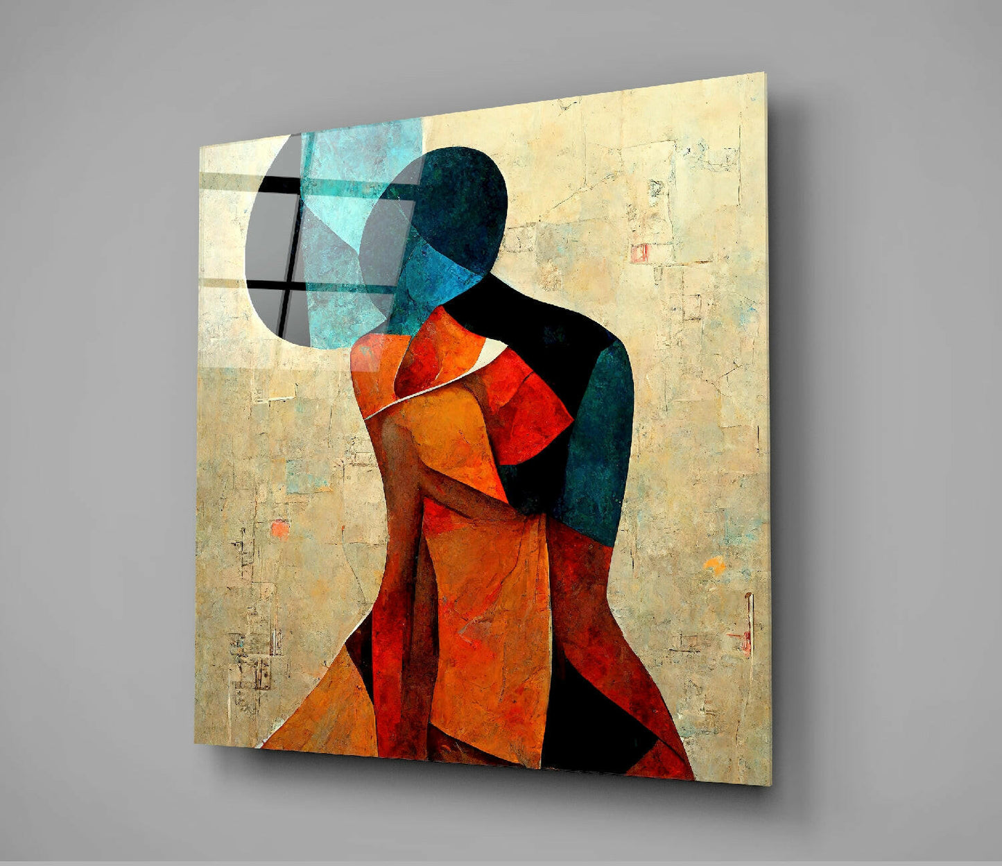 The Hug Glass Wall Art  || Designer Collection