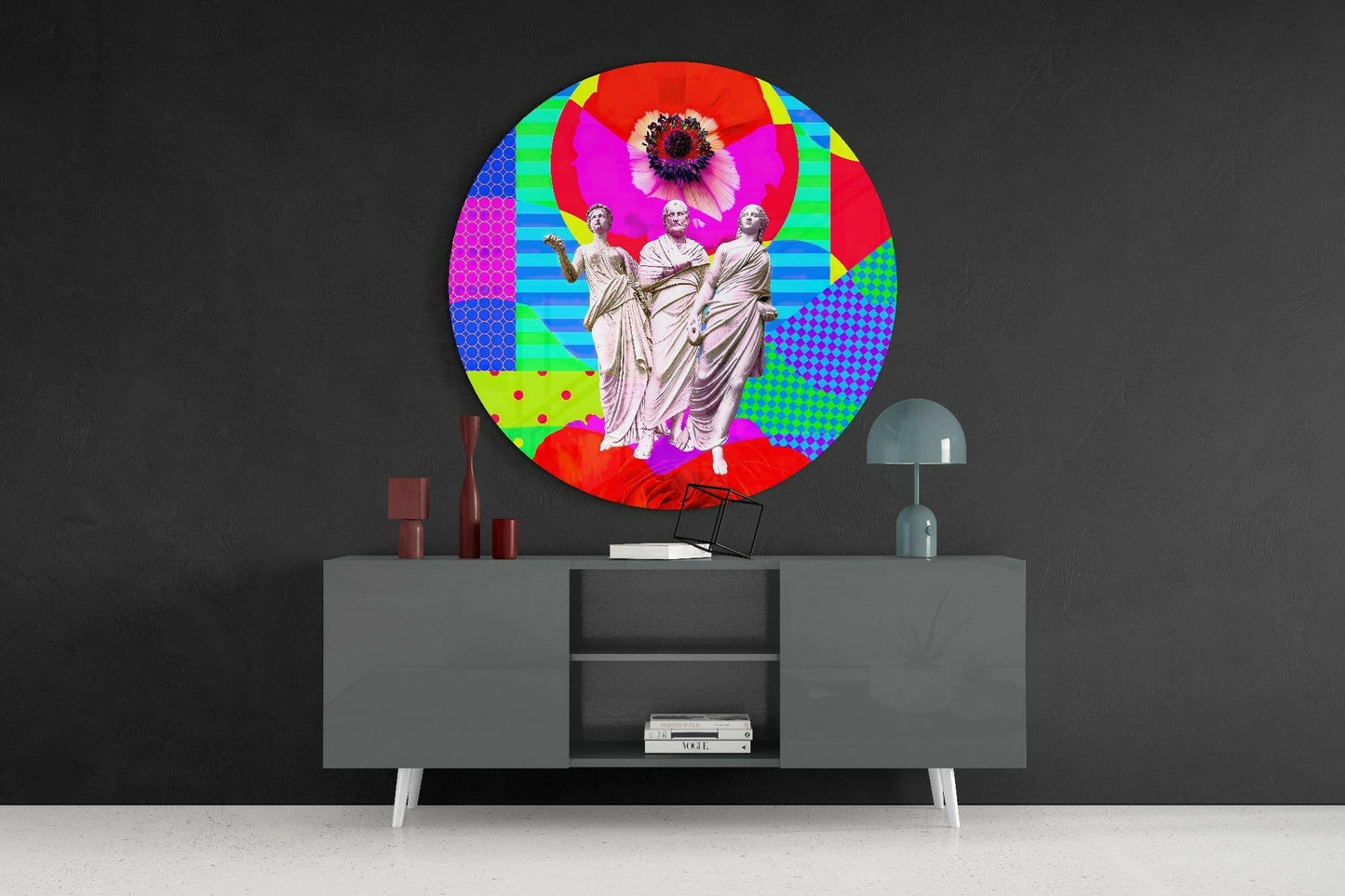 Statues Glass Wall Art