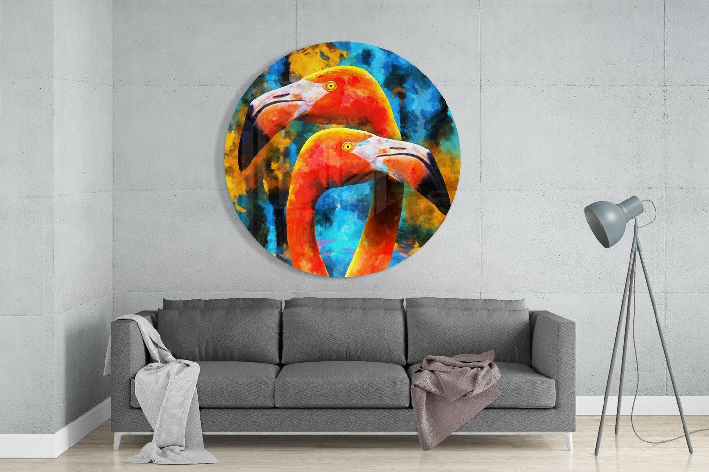 Flamingo Glass Wall Art