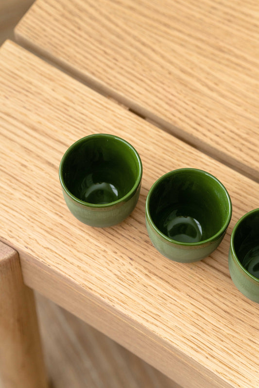 Handmade Porcelain Espresso Cup. Green