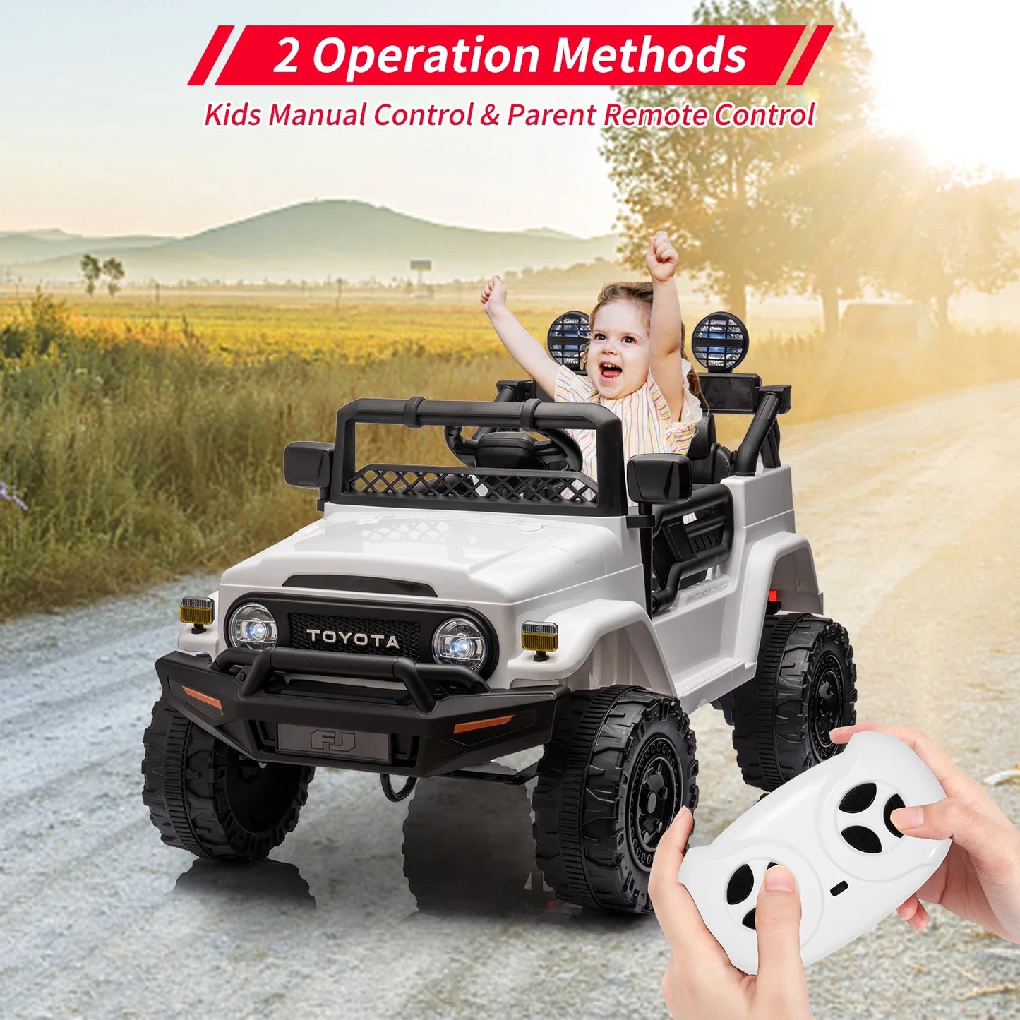 HiMISS 12V Electric Ride On Car Toy Truck For Kids With LED Lights
