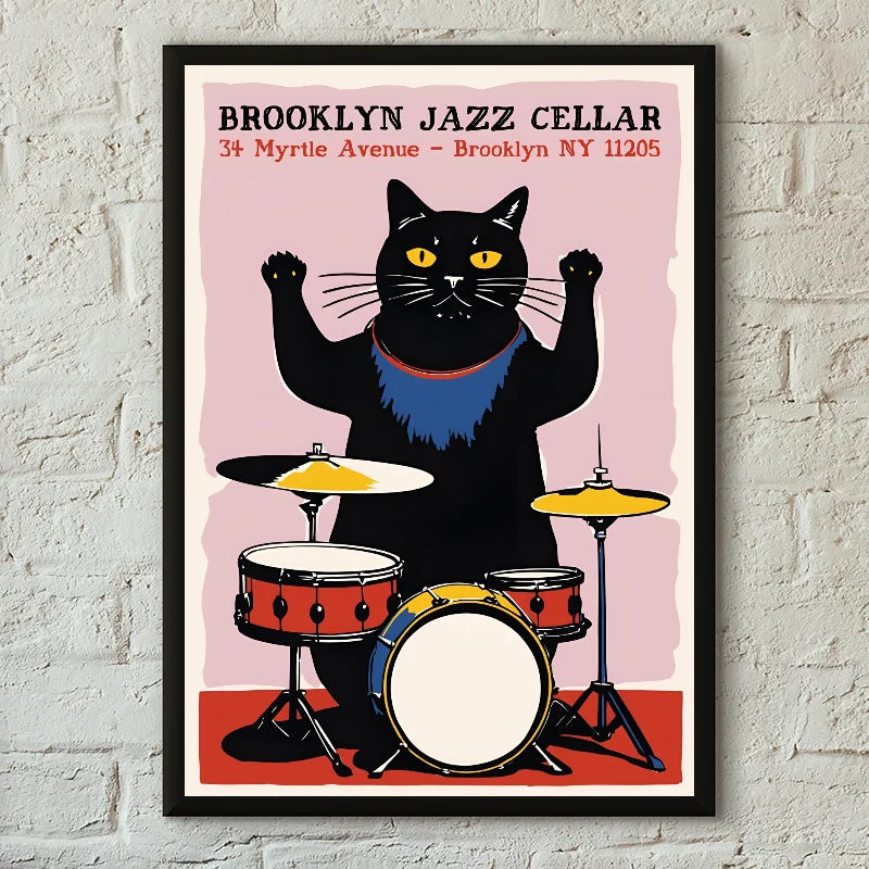 Modern Pop Black Cat Wall Art Poster Poster Paper Print Home Living Room Bedroom Entrance Bar Cafe Art Painting Decoration