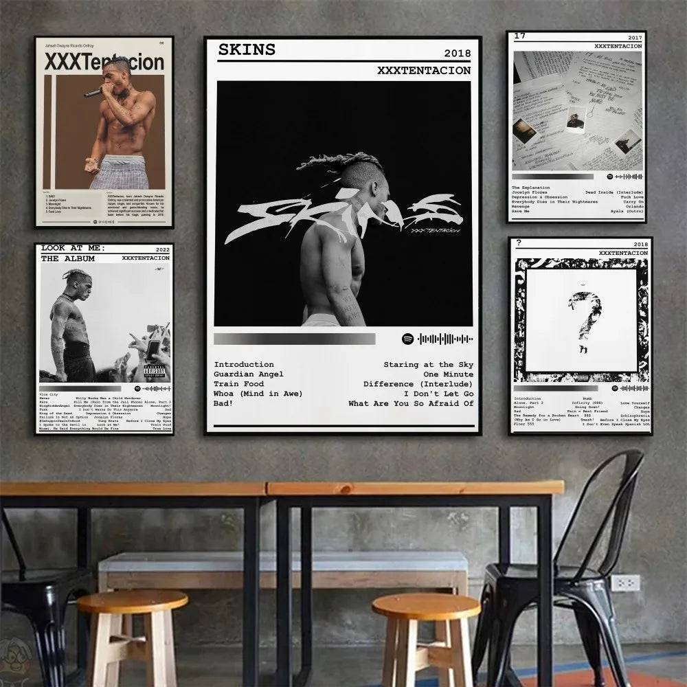XXX-Tentacion Rock Rapper Music Albums Poster HD Posters Home Room Bar Cafe Decor Art Wall Painting Picture
