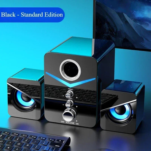 wired desktop speakers With its built-in microphone