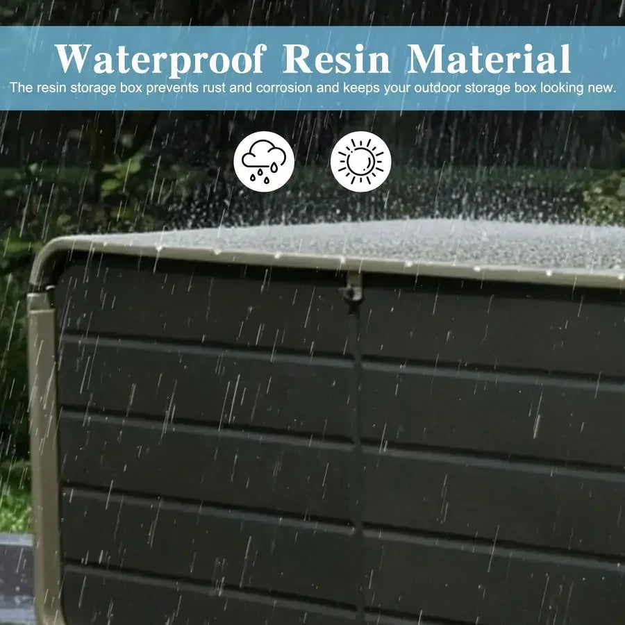 Resin Deck Box Outdoor Storage Waterproof Lockable Bin