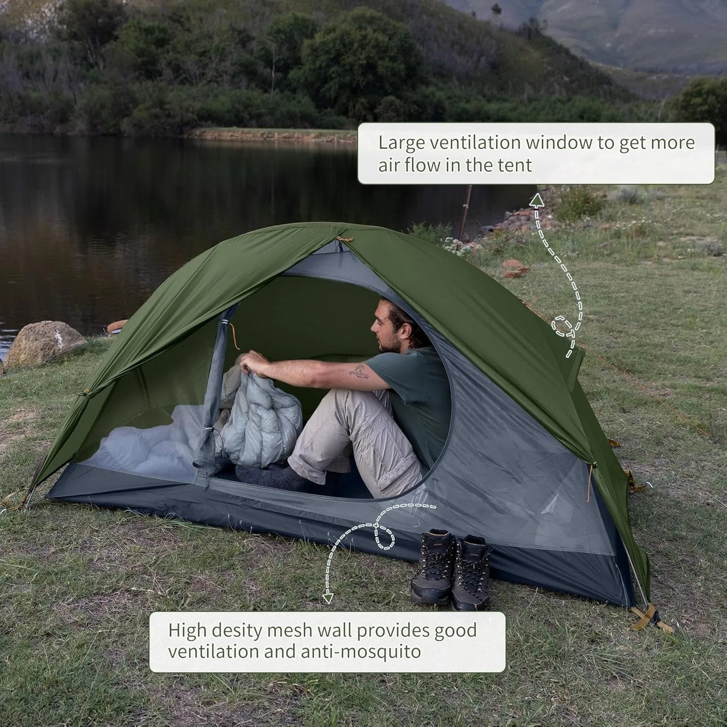 Naturehike One Person Ultralight Cycling Tent Waterproof Double Layer