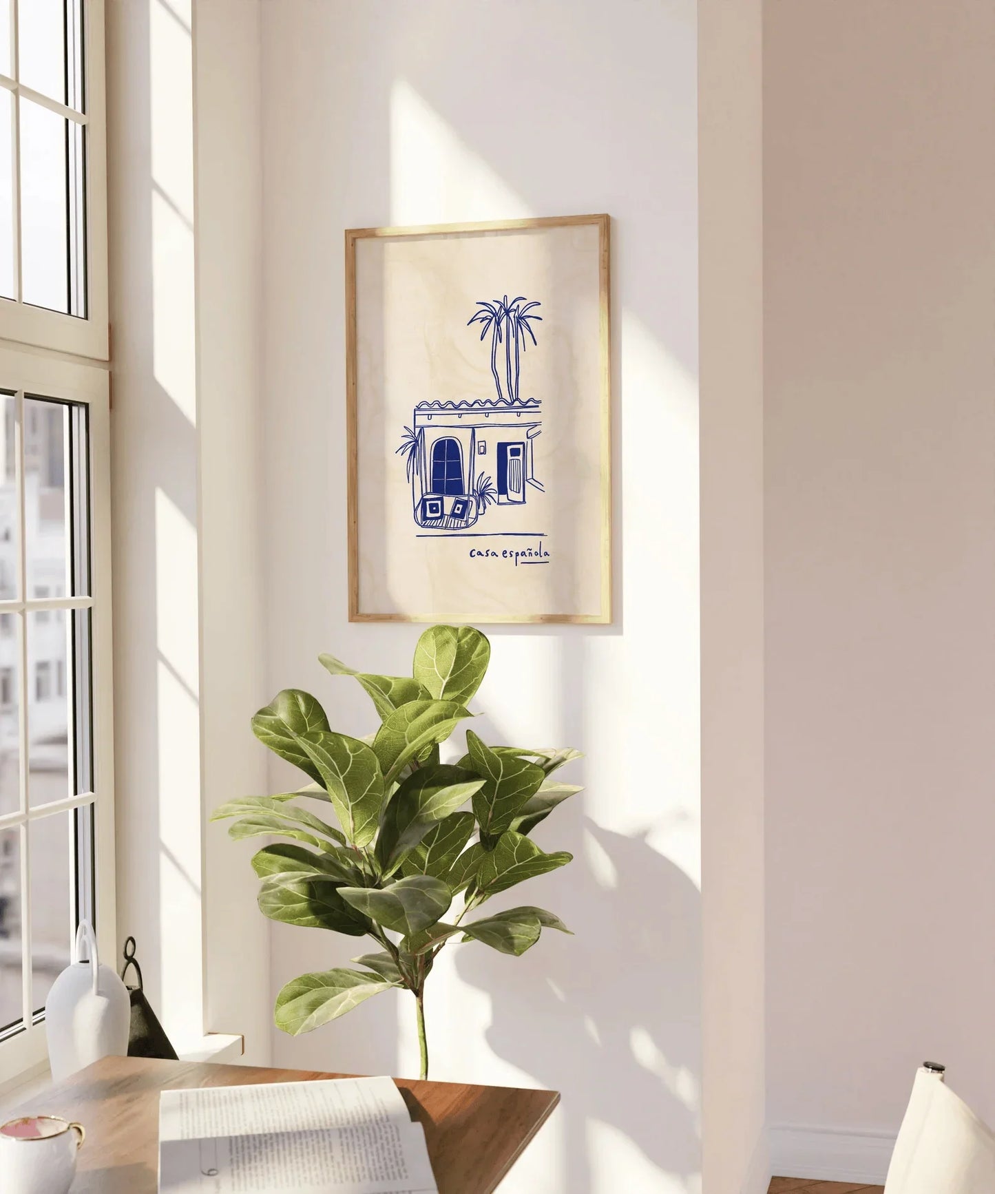 Casa Espanol Print, Ink Bleed Style, Spanish Retro Wall Art Spain House Summer Aesthetic Decor Gallery Wall Home Inspo unframed