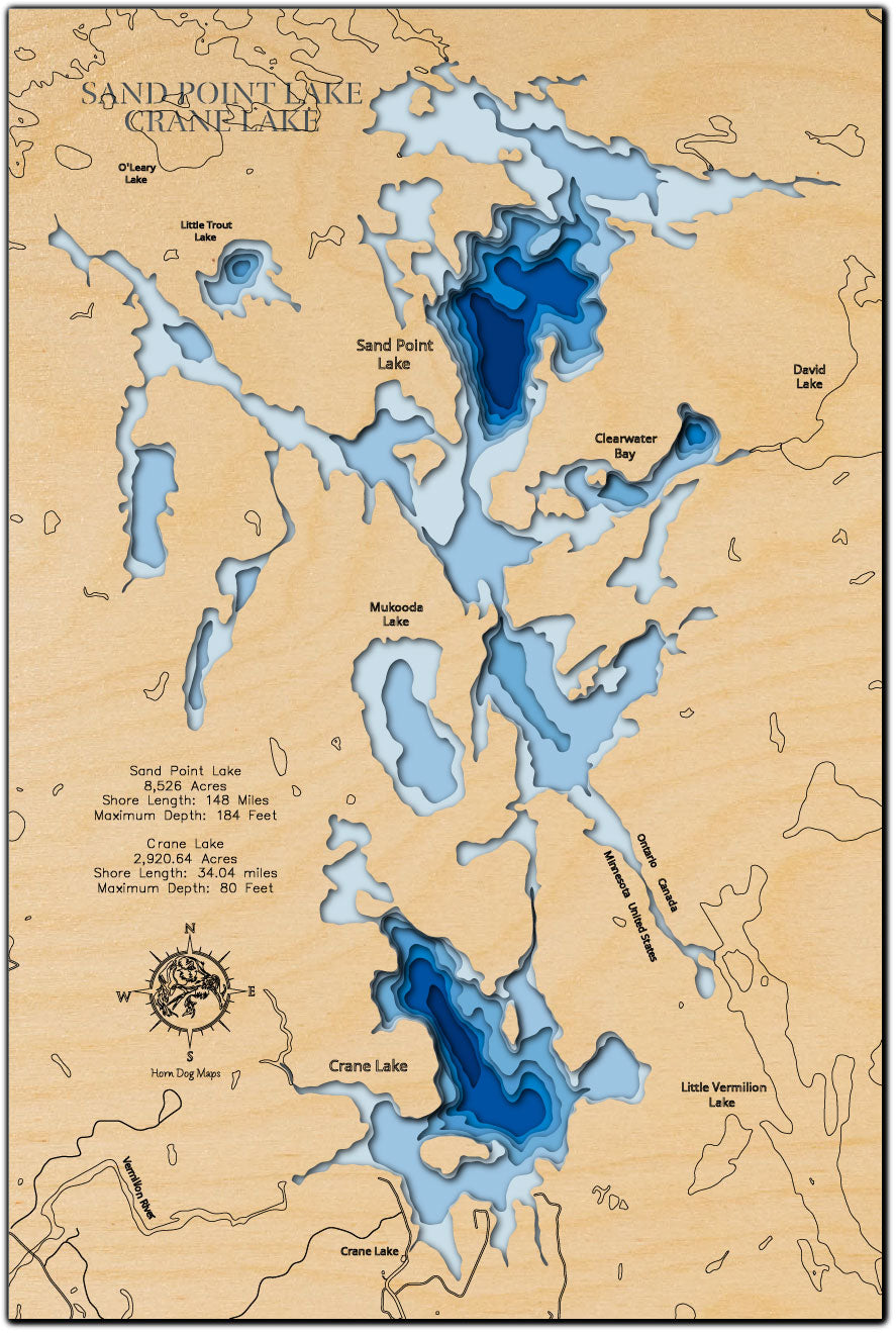 Sand Point Lake and Crane Lake in St. Louis County, MN and Ontario Canada