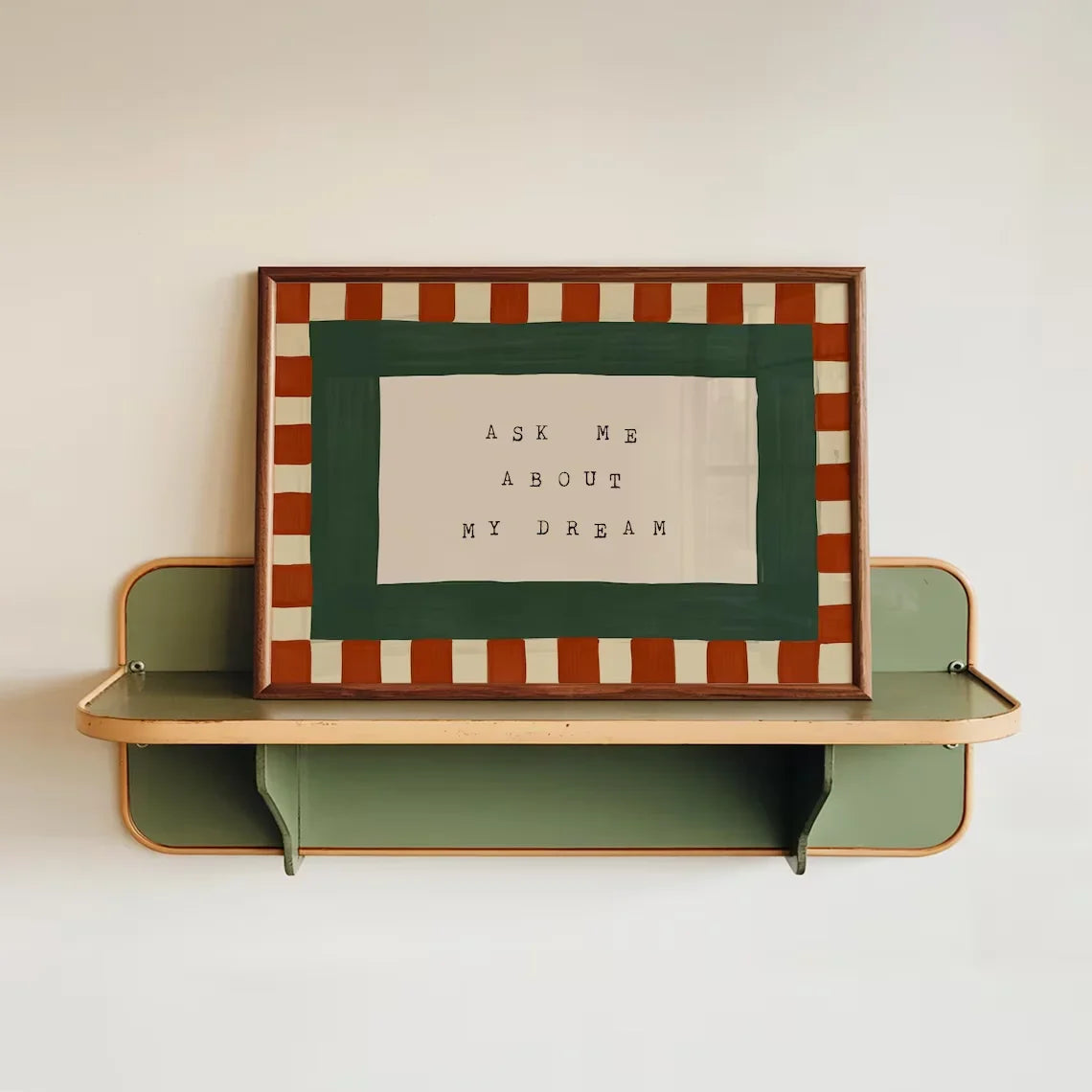 Retro Bedroom Wall Art, Checkered Wall Art, Mid Century Bedroom Print, Bedroom Prints, Ask Me About My Dream Print, Wall Art For