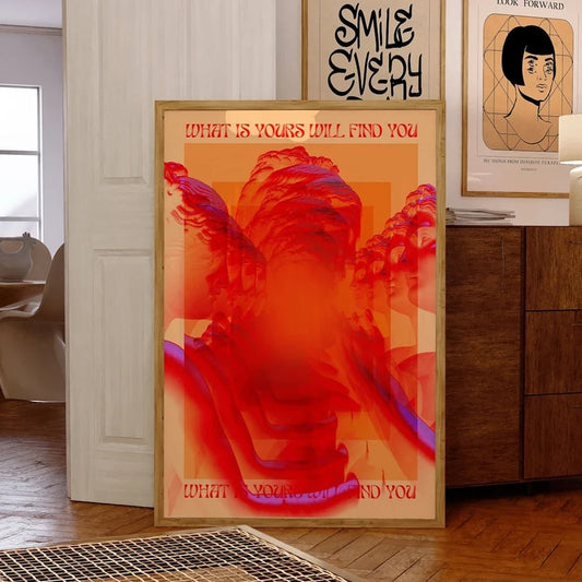 Modern Trendy Abstract Affirmation 70s Vintage Wall Art Prints Canvas Painting Poster Picture For Living Room Home Decor
