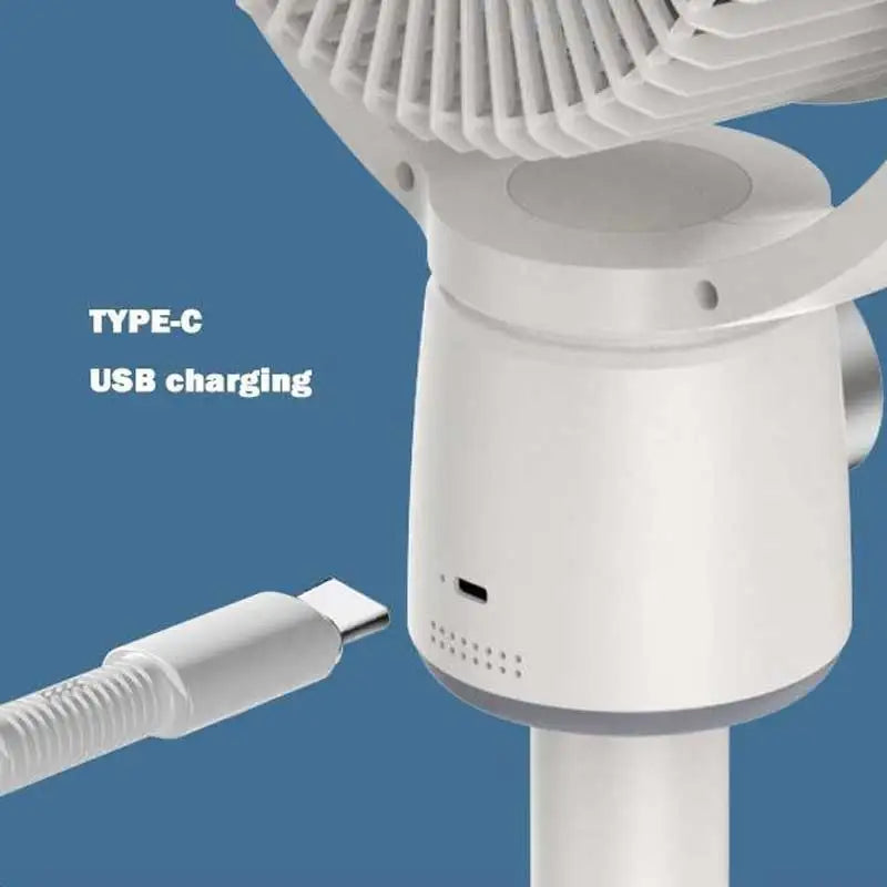 Balashov USB Rechargeable Floor Fan Silent Turbine Air Circulation