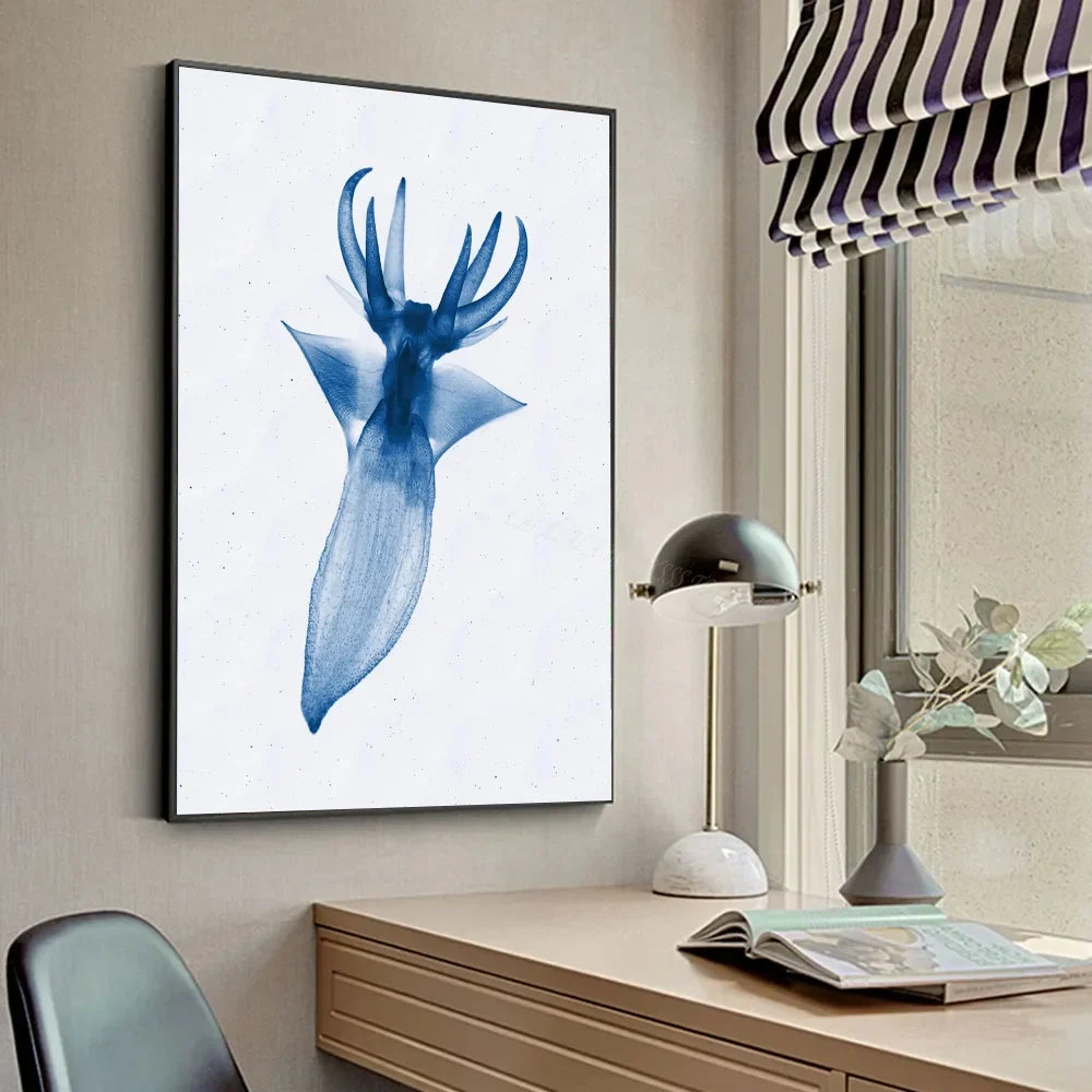 Retro Sea Animal Cyanea Jellyfish Squid Shark Minimalist A Poster HD Posters Home Room Bar Cafe Decor Art Wall Painting Picture