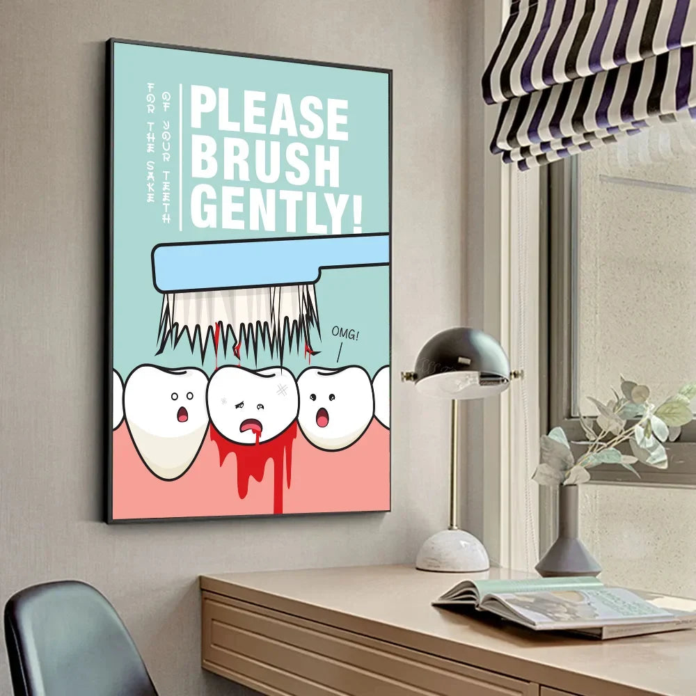 Anatomy Human Teeth Art Posters Teeth Row Teeth Illustra Poster HD Posters Home Room Bar Cafe Decor Art Wall Painting Picture