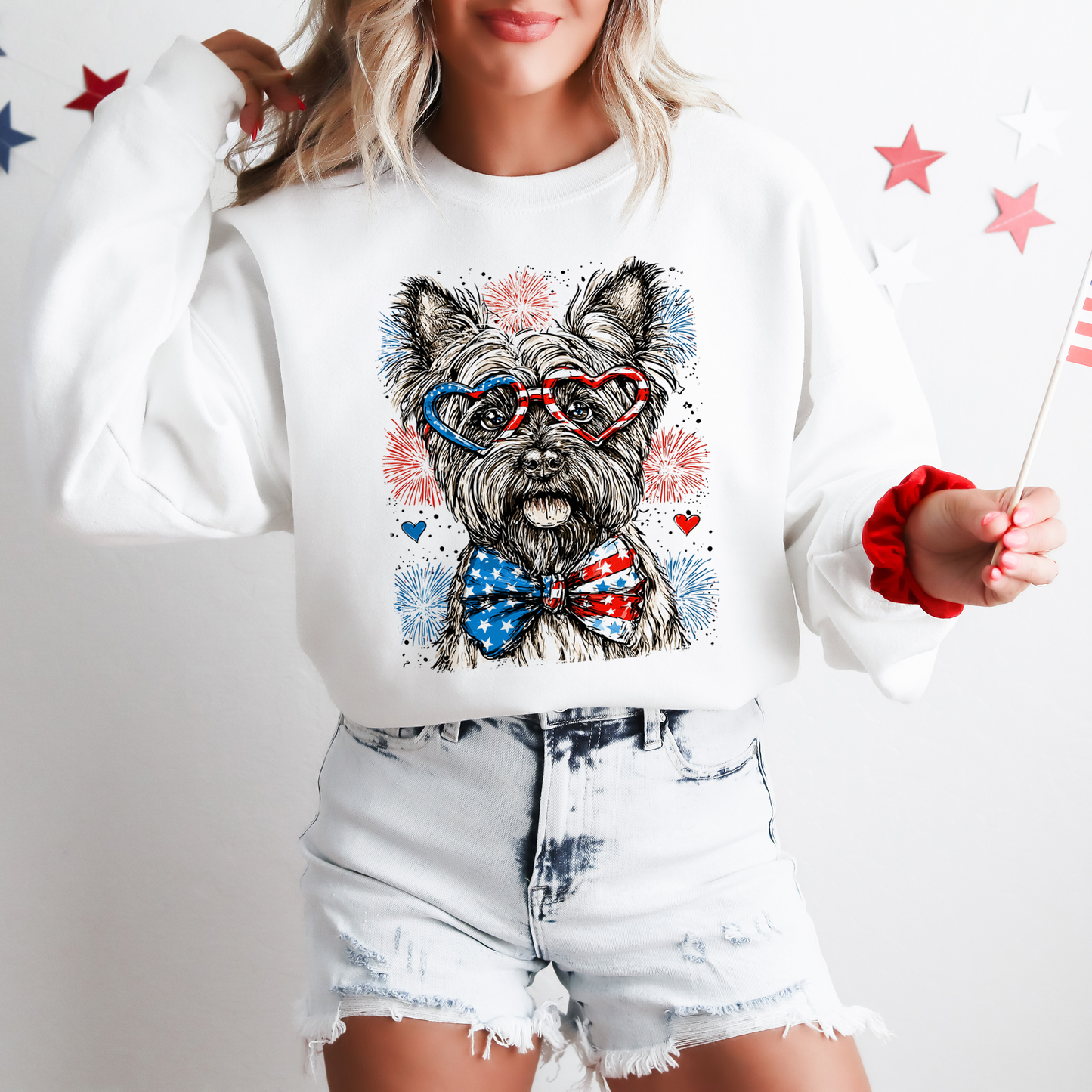 Scottish Terrier Patriotic USA Independence Day Dog Lover 4th of July Sweatshirt