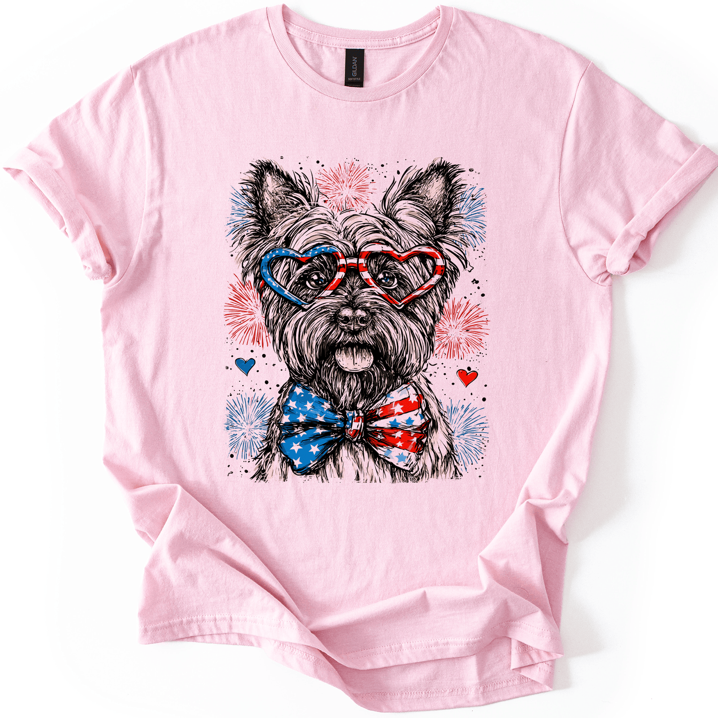 Scottish Terrier Patriotic Dog USA Fourth of July Flag Pride for Pet Lovers Graphic Tee