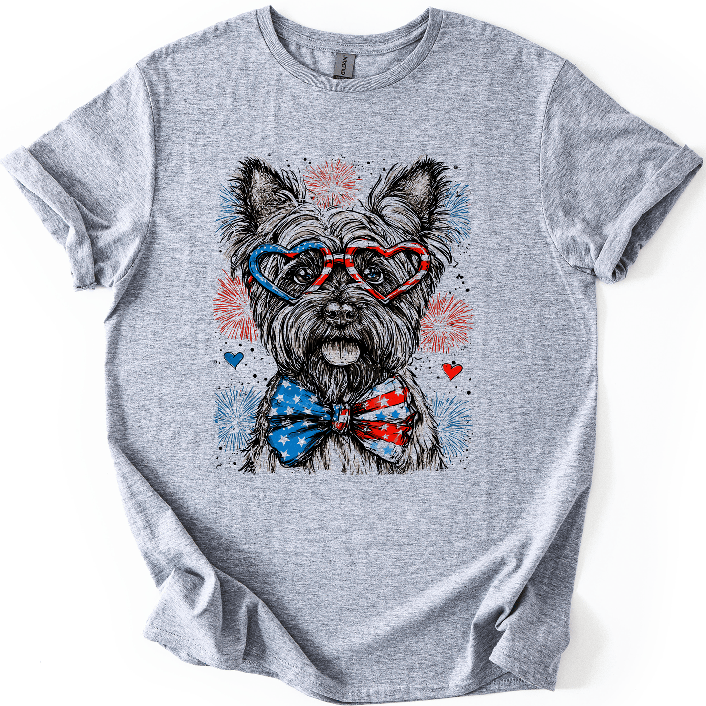Scottish Terrier Patriotic Dog USA Fourth of July Flag Pride for Pet Lovers Graphic Tee