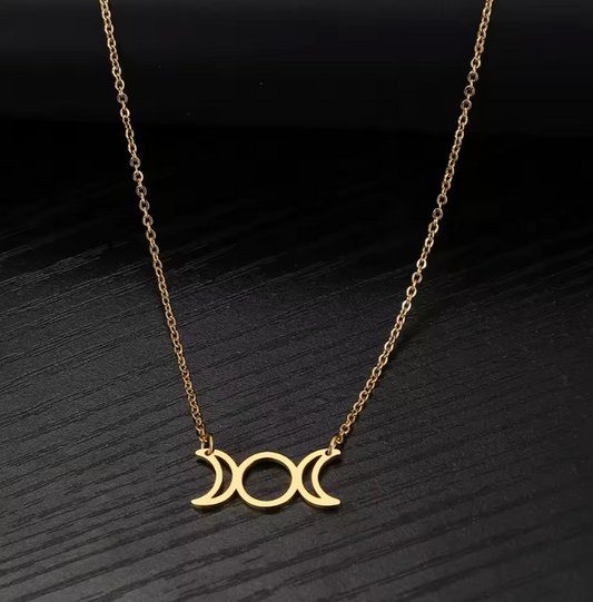 Triple Moon Goddess Necklace