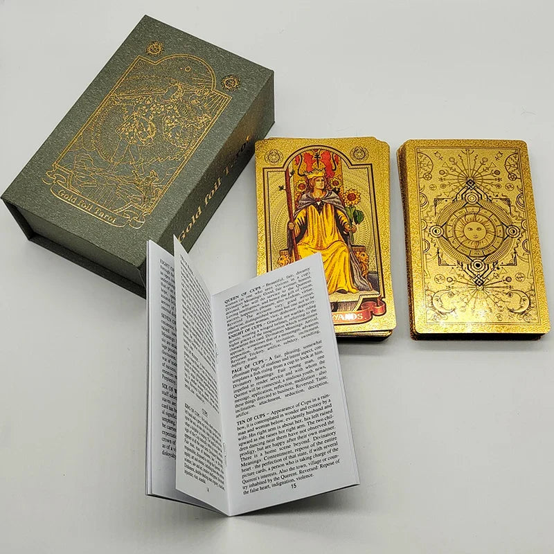 Fantastic 80 Pieces Silver foil Tarot Cards Waterproof PVC Quality With Flip Box As A Luxury Gift