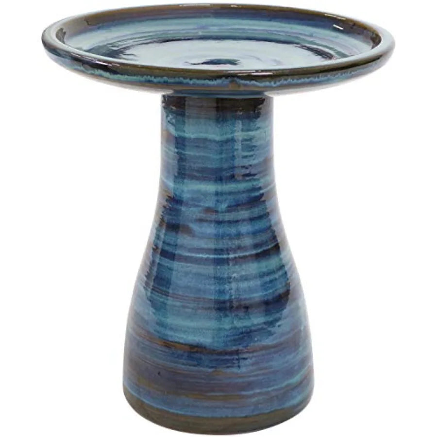 Ceramic Outdoor Bird Bath Hand Painted With UV Frost Resistance