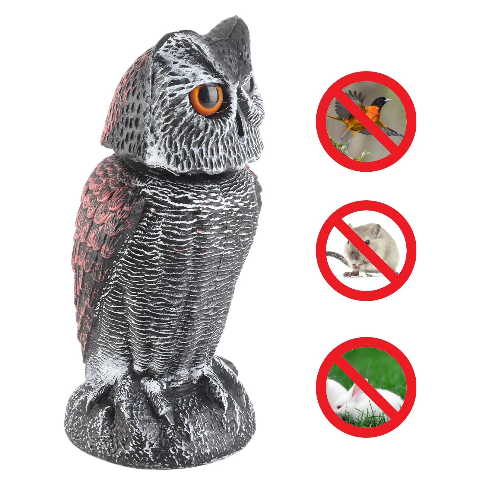 Owl Decoy Owl Decoy to Scare Birds Plastic Shake Head Owl Decoy To Scare Birds Away Scarecrow Fake Owl Outdoor Garden Decoration
