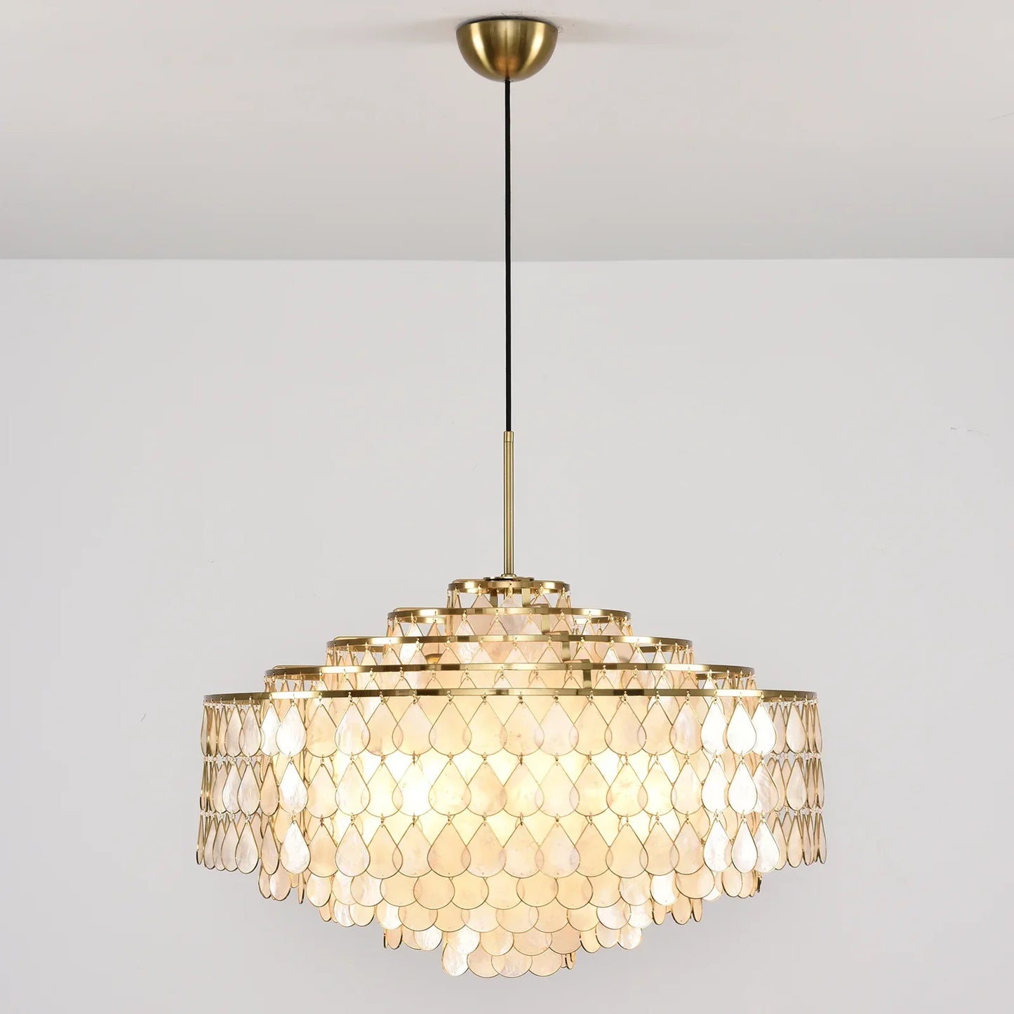 Luxury Capiz Shell Tiered Chandelier
