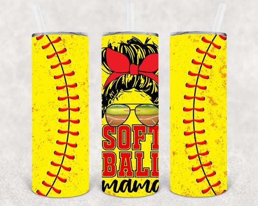 Softball Mama 20 oz Skinny Tumbler