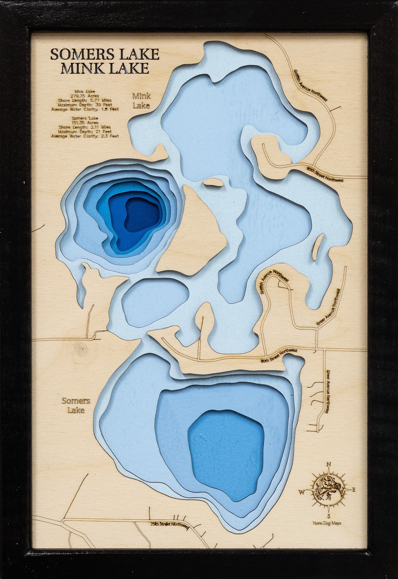 Mink and Somers Lakes in Wright County, Minnesota