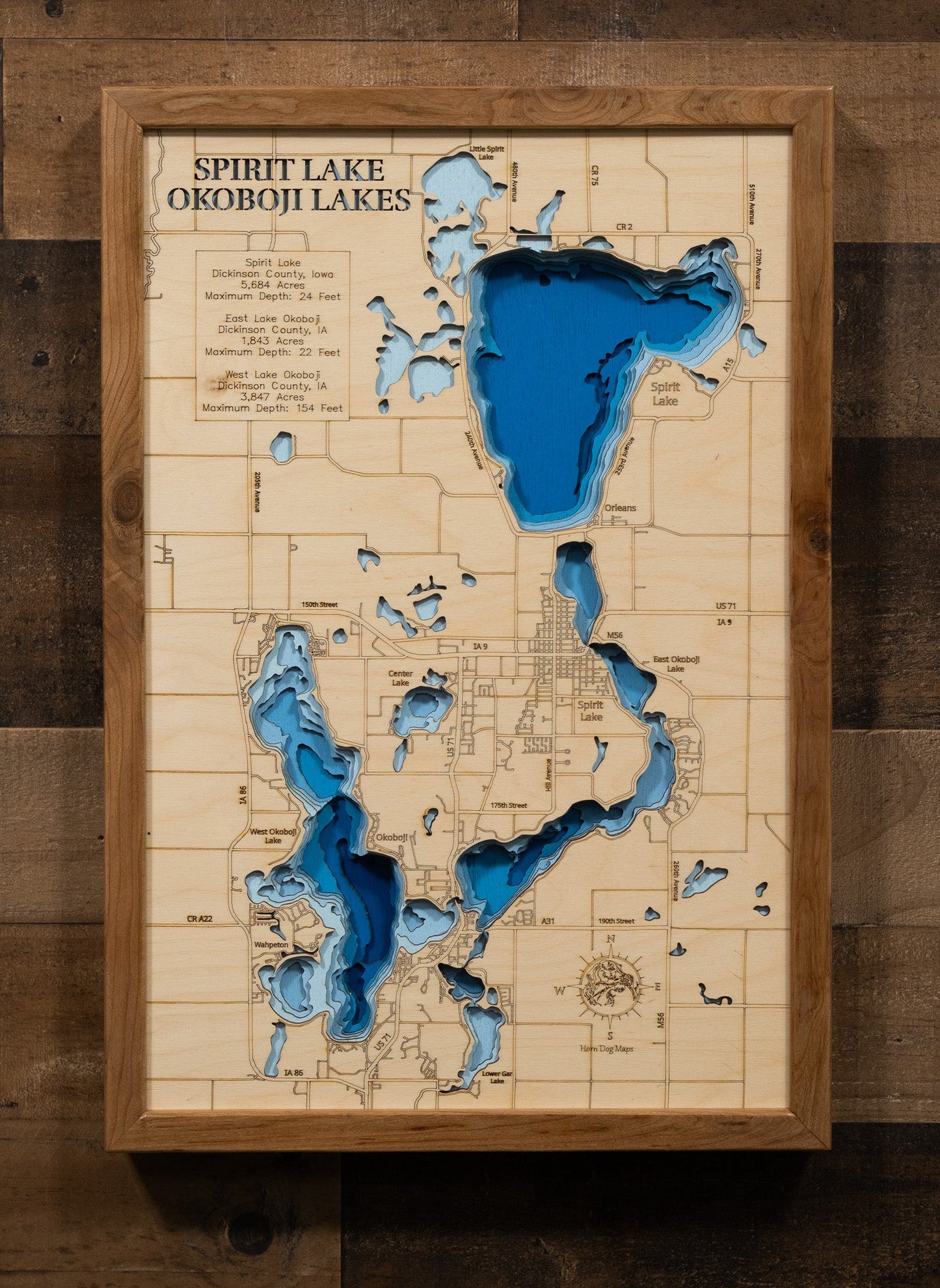 East and West Okoboji Lakes in Dickinson County, Iowa
