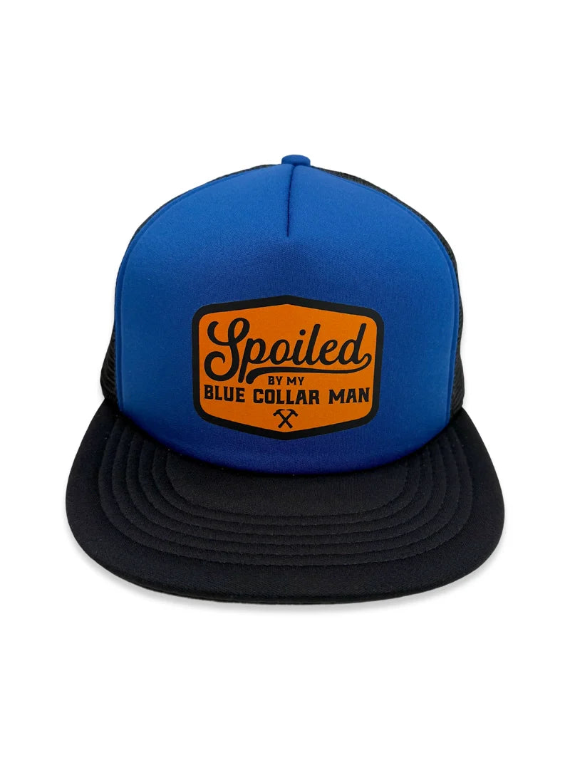 Spoiled By My Blue Collar Man Trucker Hat Collection by Luckless Outfitters