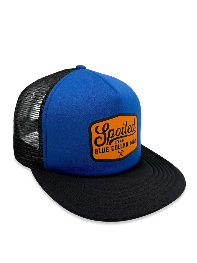 Spoiled By My Blue Collar Man Trucker Hat Collection by Luckless Outfitters