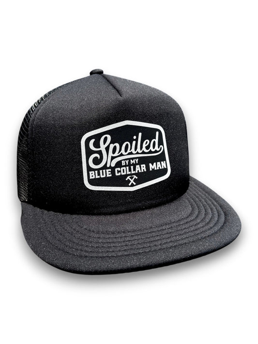 Spoiled By My Blue Collar Man Trucker Hat Collection by Luckless Outfitters