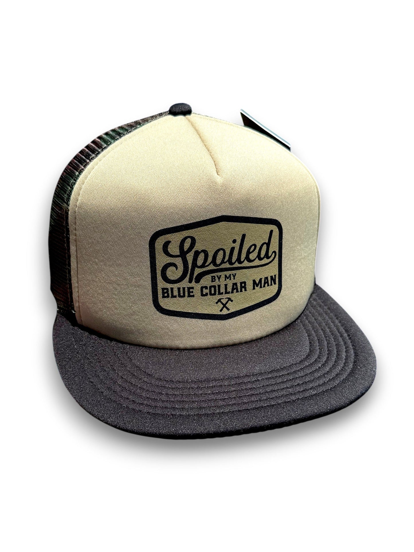 Spoiled By My Blue Collar Man Trucker Hat Collection by Luckless Outfitters