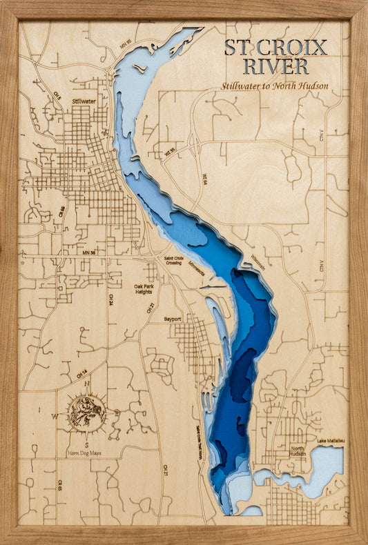 St. Croix River in Minnesota and Wisconsin - Stillwater to North Hudson