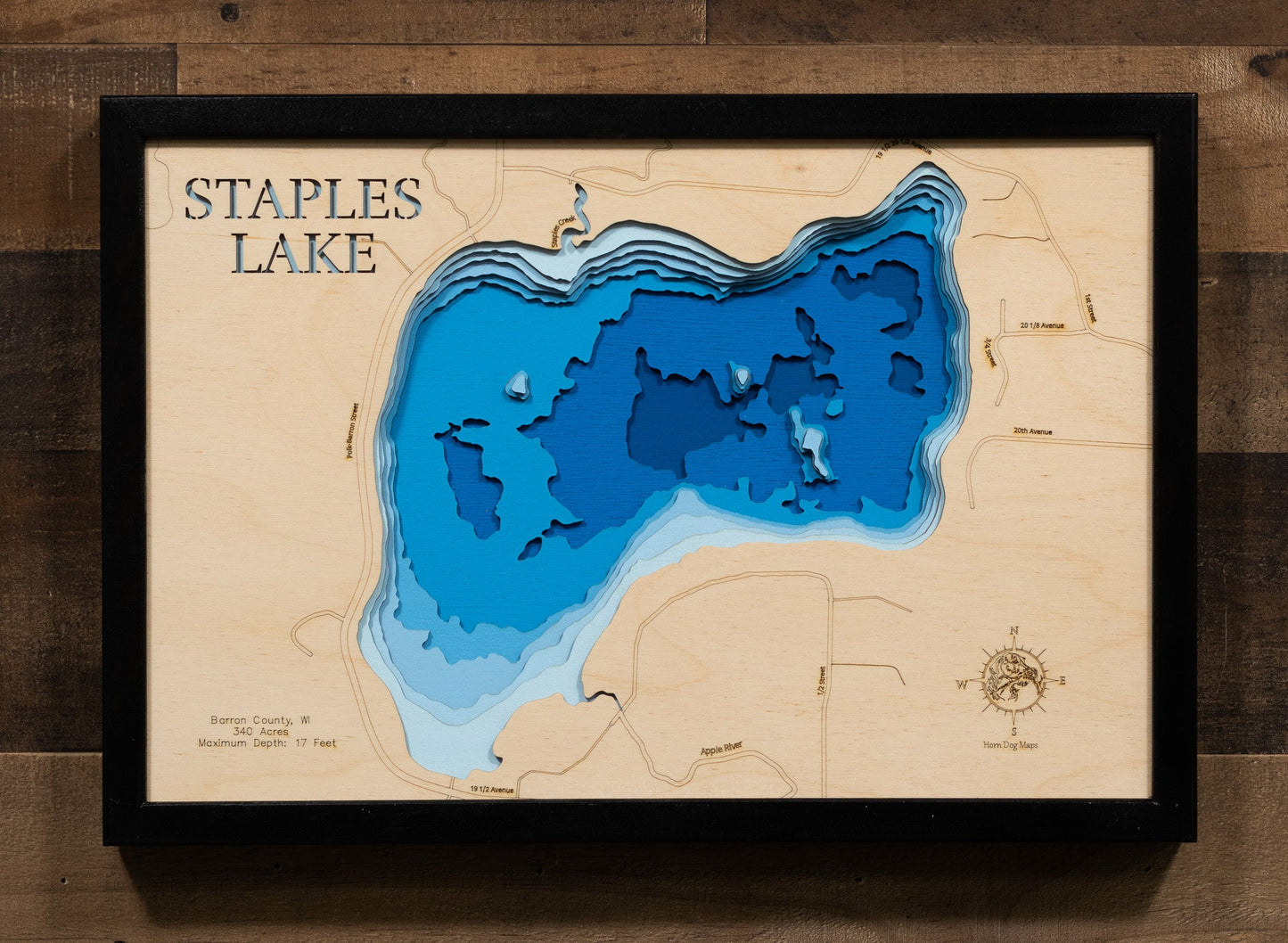 Staples Lake in Barron and Polk Counties, Wisconsin