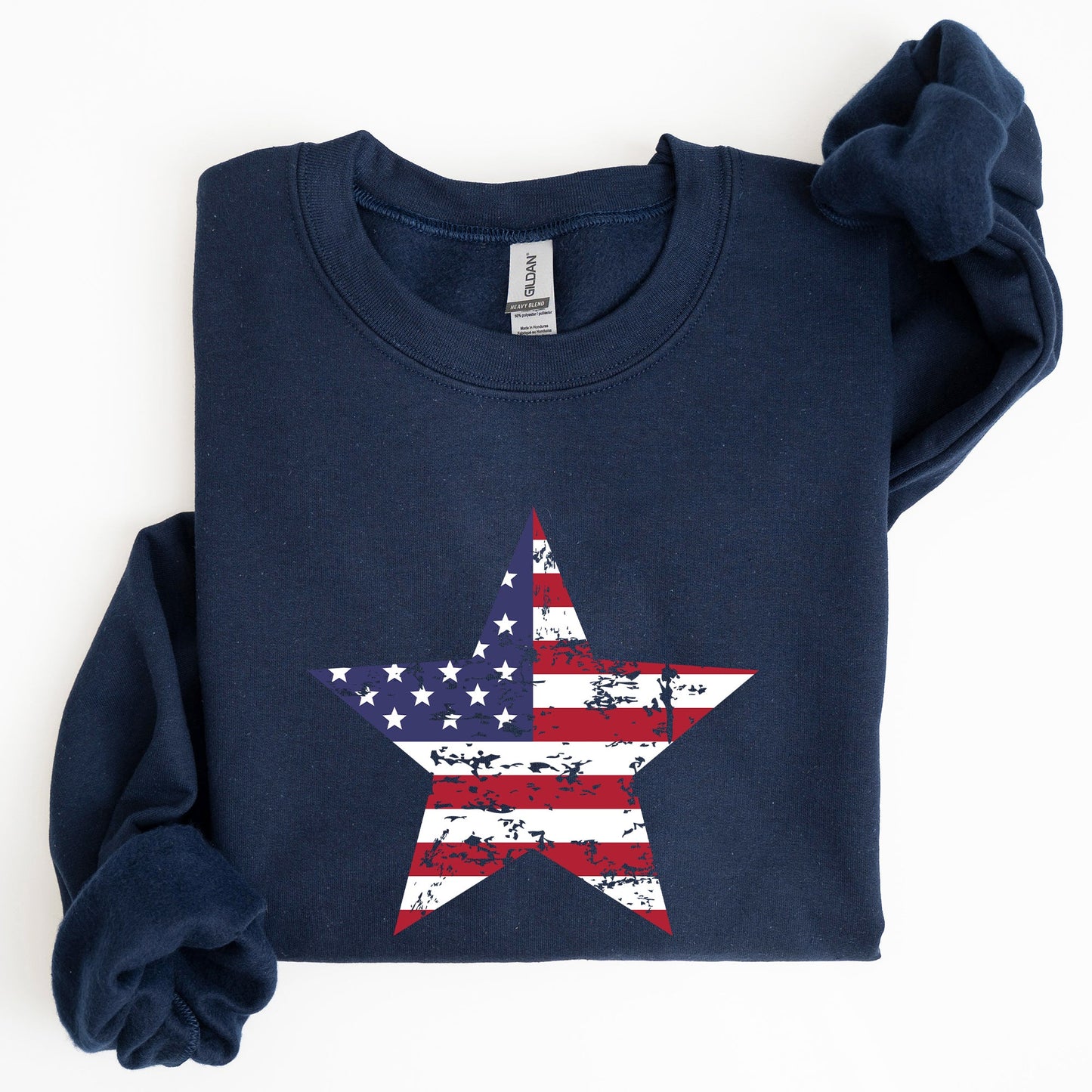 Stars And Stripes Flag Patriotic 4th Of July Graphic Design Celebration Sweatshirt