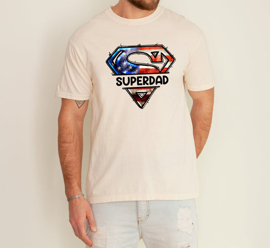 Superdad Father's Day USA Patriot Edition For Dads Who Lead With Heart And Hard Work Comfort Colors Tee