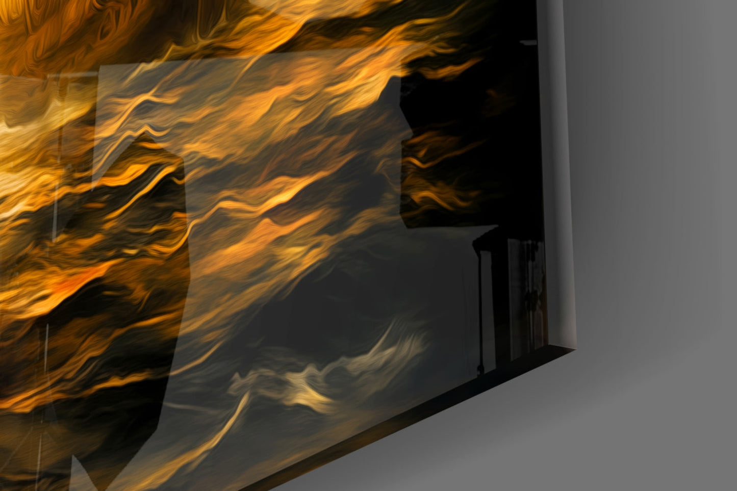 Navy in Flames Glass Wall Art | Designer Collection