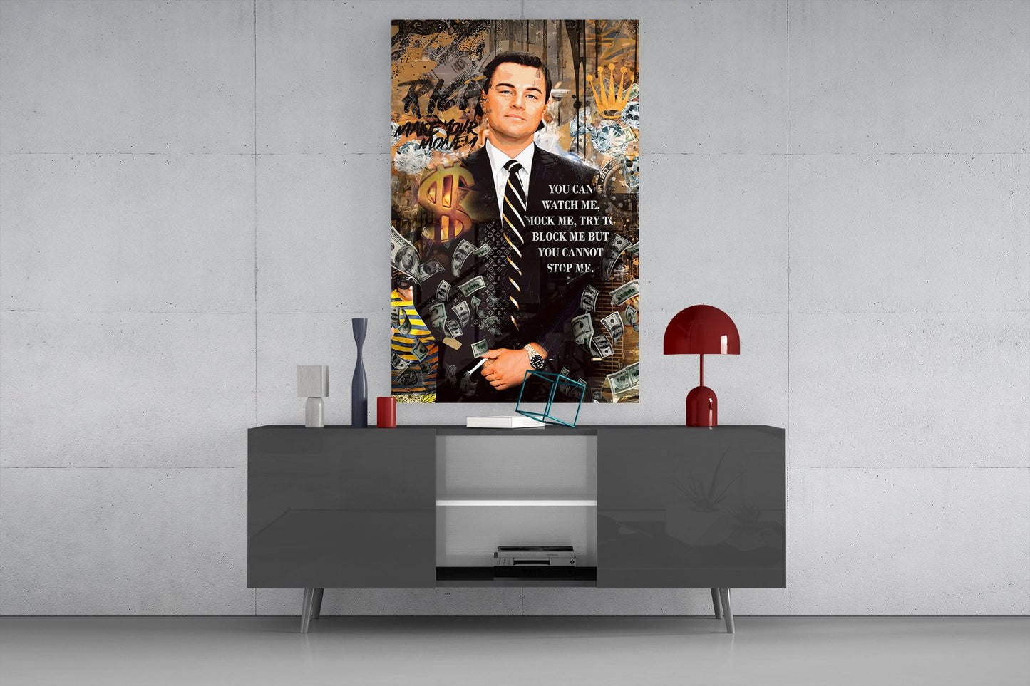 The Wolf of Wall Street Glass Wall Art || Designer Collection