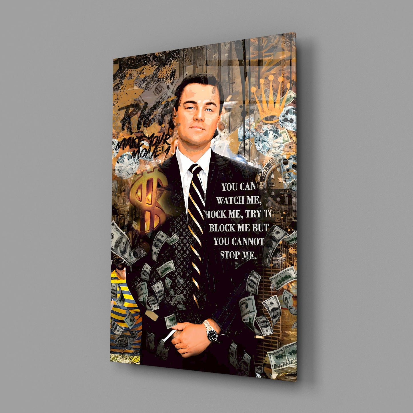 The Wolf of Wall Street Glass Wall Art || Designer Collection