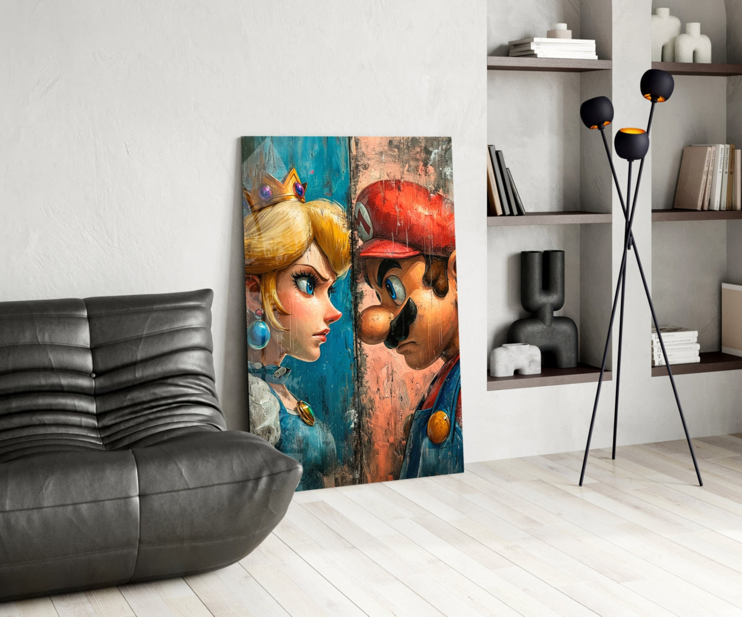 Mario and the Princess Glass Wall Art | Designer Collection